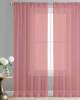 Bright red color sheer transparent fabric readymade curtains in 7feets size